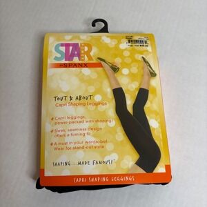 Spanx Star‎ Power Shaping Capri Leggings Medium Black Tummy Control NWT
